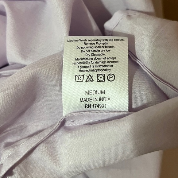 Merlette | Paradis Dress Tiered Midi Dress Puff Sleeve Popover Lavender Size M - Picture 4 of 15